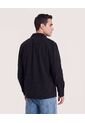 Chaqueta Con Bolsillos De Tapa  Para Hombre Negro Ostu de Ostu