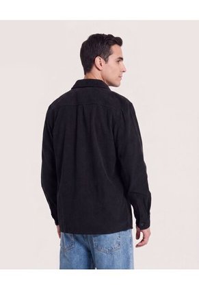Chaqueta Con Bolsillos De Tapa  Para Hombre Negro Ostu