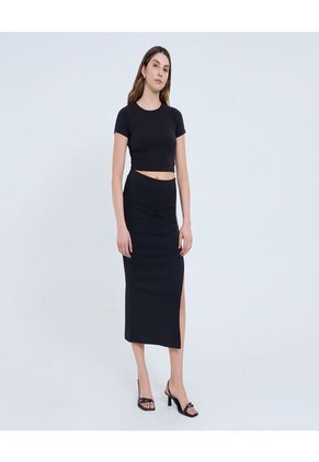 Camiseta Para Mujer Manga Corta Moda Color Negro Marca Ostu #40092461