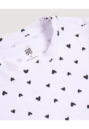 Pijama Estampado De Corazones Para Niña  Infantil Niña Blanco Ostu