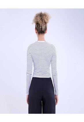 Camiseta Para Mujer Manga Larga Cuello Redondo Color Blanco Marca Ostu #40092255