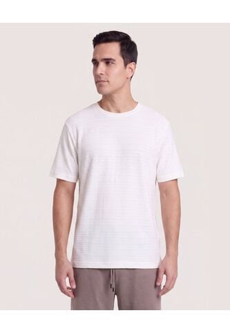 Camiseta Regular Preteñida Klang  Para Hombre Crema Ostu Ostu