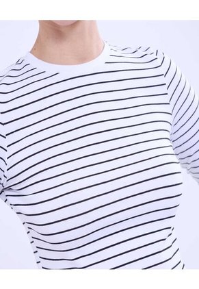 Camiseta Para Mujer Manga Larga Cuello Redondo Color Blanco Marca Ostu #40092255