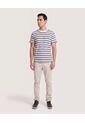 Camiseta Rayas Regular  Para Hombre Avena Ostu de Ostu