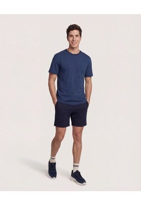 Camiseta  Para Hombre Manga Corta Cuello Redondo Color Azul Marca Ostu #60091956