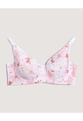 Brasier Floral Copa Completa  Para Mujer Rosa Ostu Ostu