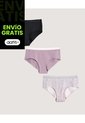 Panty Hipster Pack X3 X3 Para Mujer Negro Ostu de Ostu