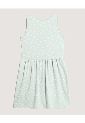 Vestido Floral Manga Sisa Para Niña Infantil Niña Verde Ostu