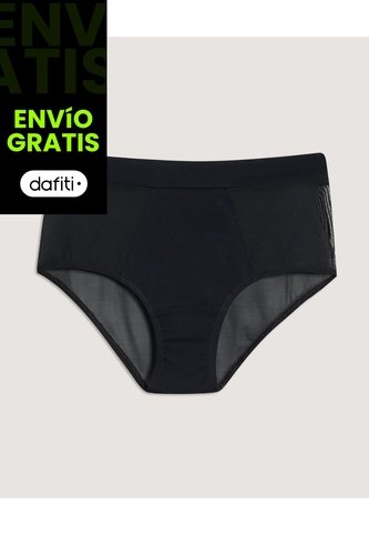 Panty Clásico Con Detalles En Tull  Para Mujer Negro Ostu Ostu