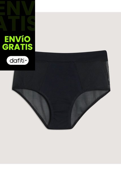 Panty Clásico Con Detalles En Tull  Para Mujer Negro Ostu