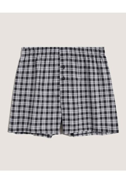 Bóxer Amplio Cuadros Clásicos  Para Hombre Negro Ostu