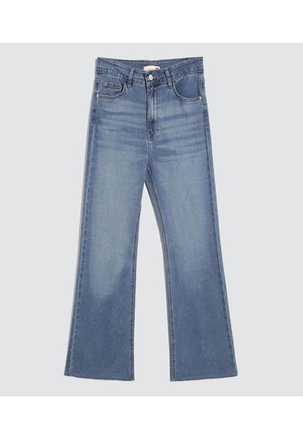 Jean Para Mujer Crop Flare Color Azul Medio Marca Ostu #40160527