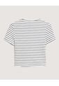 Camiseta Crop A Rayas  Para Mujer Crudo Ostu de Ostu
