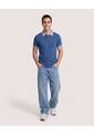 Polo Básica Cuello Tejido  Para Hombre Azul Ostu de Ostu