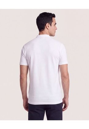 Polo Cuello Mao Regular Para Hombre Blanco Ostu