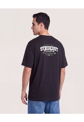 Camiseta Relaxed Básica  Para Hombre Negro Ostu
