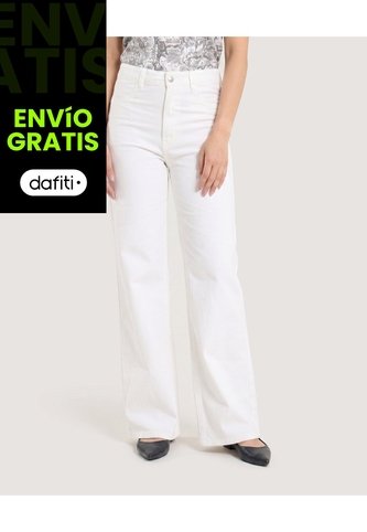 Jean Wide Leg Off White  Para Mujer Crudo Ostu Ostu