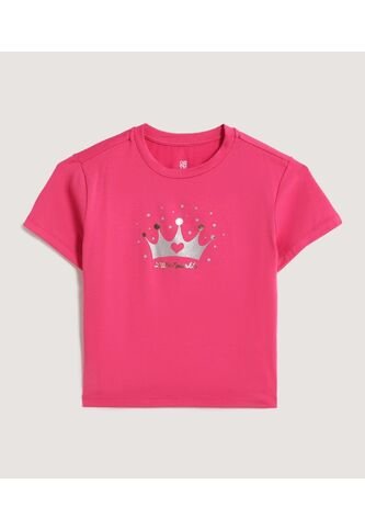 Camiseta Infantil Niña Manga Corta Cuello Redondo Color Fucsia Marca Ostu #90090345 Ostu