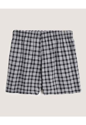 Bóxer Amplio Cuadros Clásicos  Para Hombre Negro Ostu