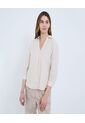 Camisa Para Mujer Manga 3/4 Color Beige Marca Ostu #40010297 de Ostu