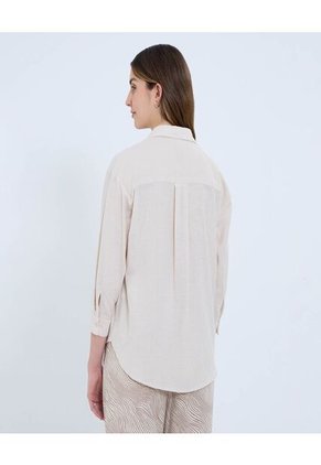 Camisa Para Mujer Manga 3/4 Color Beige Marca Ostu #40010297