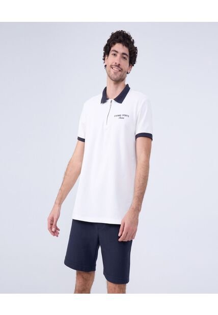 Polo Para Hombre Cuello Tejido Sin Bolsillo Color Crema Marca Ostu #60110753