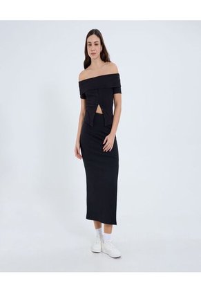 Camiseta Para Mujer Manga Corta Moda Color Negro Marca Ostu #40092458