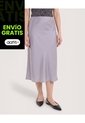 Falda En Satin  Para Mujer Gris Ostu de Ostu