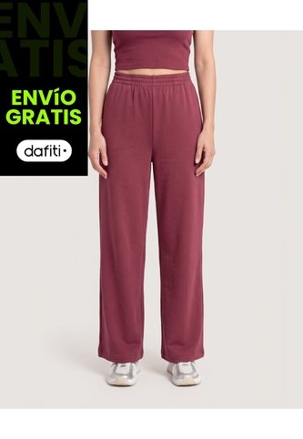 Pantalón Wide Leg Burda  Para Mujer Vino Ostu Ostu