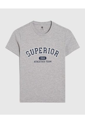 Camiseta Para Niño Manga Corta Cuello Redondo Color Gris Marca Ostu #80090255