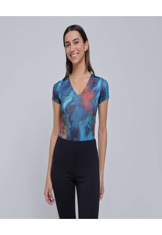 Body Para Mujer Manga Corta Color Azul  Marca Ostu #40200133 Ostu