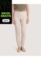 Pantalon Basico Tipo Chino  Para Mujer Beige Ostu de Ostu