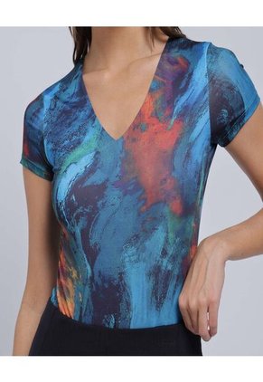 Body Para Mujer Manga Corta Color Azul  Marca Ostu #40200133