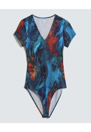 Body Para Mujer Manga Corta Color Azul  Marca Ostu #40200133