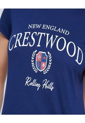 Camiseta Para Mujer Manga Corta Color Azul  Marca Ostu #40092019