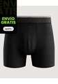 Boxer Medio Microfibra Con Malla  Para Hombre Negro Ostu de Ostu