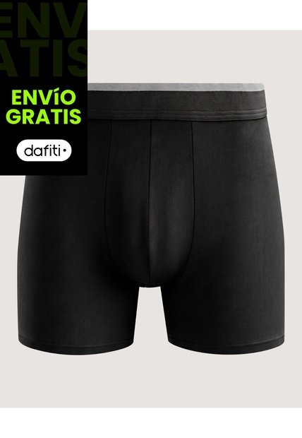 Boxer Medio Microfibra Con Malla  Para Hombre Negro Ostu
