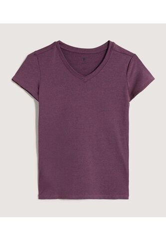 Camiseta Para Mujer Manga Corta Cuello V Color Vino Marca Ostu #40092656 Ostu