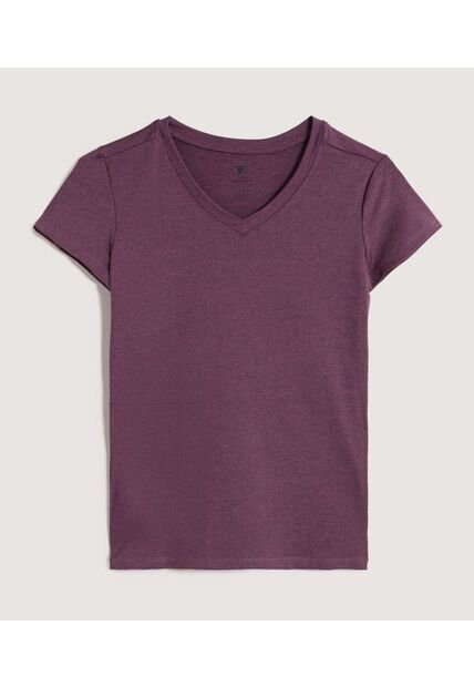Camiseta Para Mujer Manga Corta Cuello V Color Vino Marca Ostu #40092656