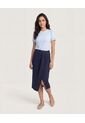 Falda Midi Textura Cruzada  Para Mujer Azul Ostu de Ostu
