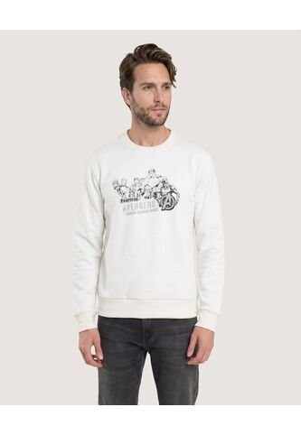 Buzo Avengers Cuello Redondo  Para Hombre Crema Ostu Ostu