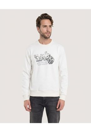 Buzo Avengers Cuello Redondo Para Hombre Crema Ostu