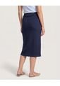 Falda Midi Textura Cruzada  Para Mujer Azul Ostu de Ostu