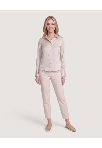 Camisa Satinada  Para Mujer Beige Ostu Ostu