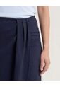 Falda Midi Textura Cruzada  Para Mujer Azul Ostu de Ostu