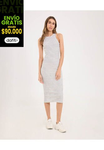 Vestido Para Mujer M/Sisa Largo Color Negro Marca Ostu #40170302 Ostu