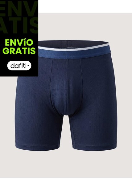 Boxer Medio Malla Básico  Para Hombre Azul Ostu