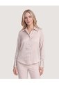 Camisa Satinada  Para Mujer Beige Ostu de Ostu