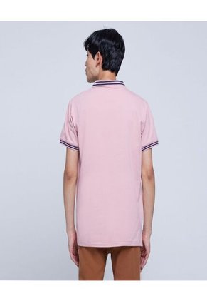 Polo Para Hombre Cuello Tejido Sin Bolsillo Color Rosa Marca Ostu #60110605