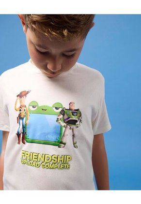 Camiseta Toy Story Friendship Para Niño Infantil Niño Crema Ostu